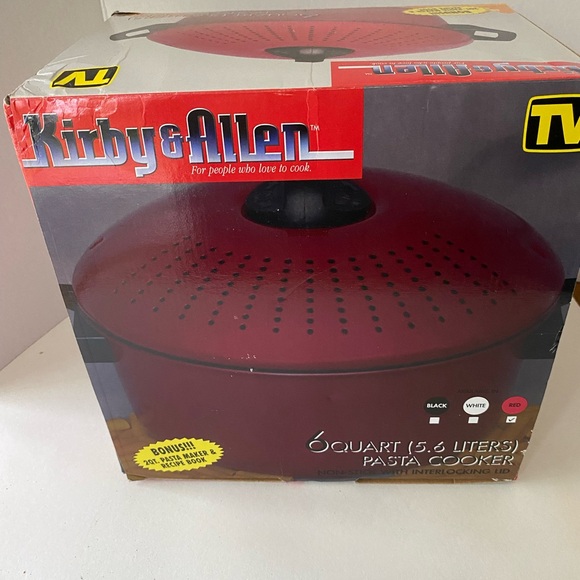 KIRBY & ALLEN 6 Qt. Pasta Maker + Bonus 2 Qt. Pasta Maker Red - Picture 3 of 6